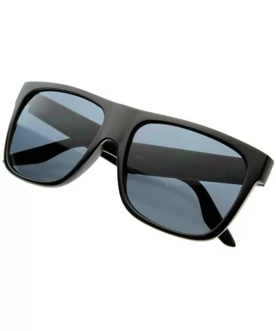 Casual Shades Menswear Plastic Flat Top Horn Rimmed Style Sunglasses Eyewear (Matte Black) - C1116Q2OVO9 $6.64 Wayfarer