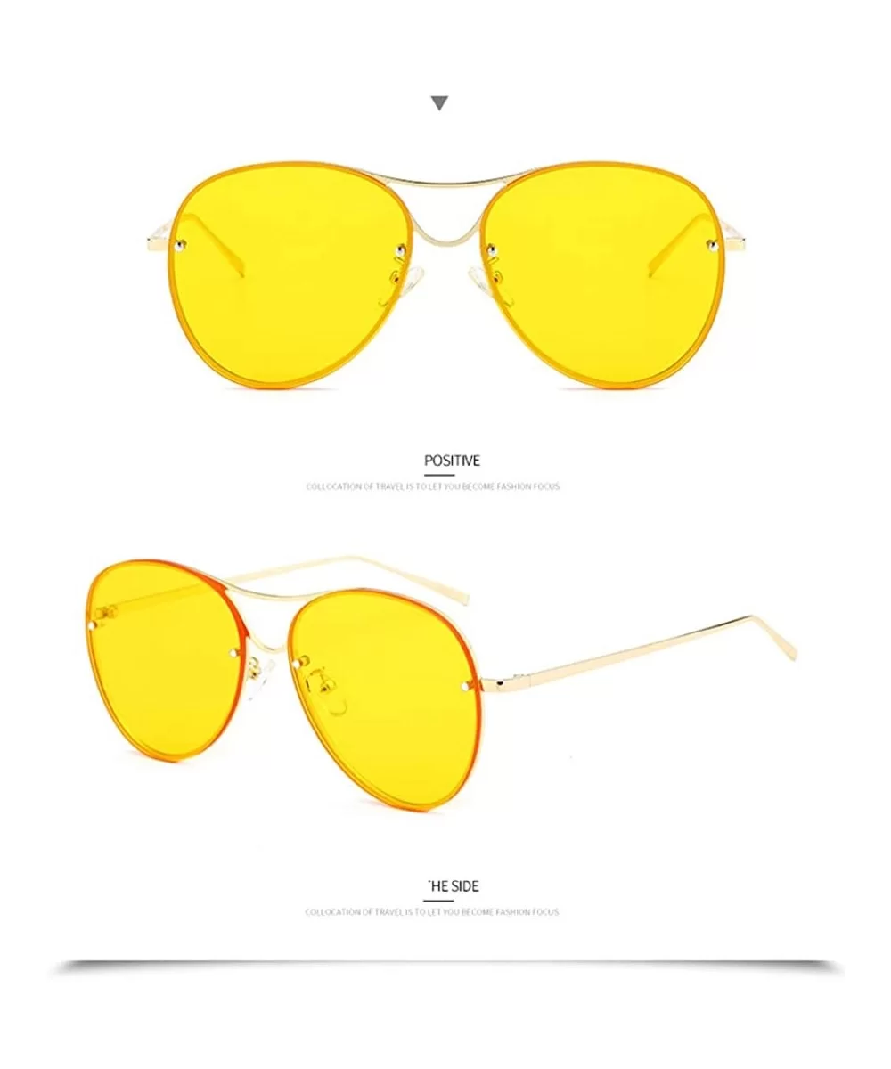 Oversized Sunglasses for Women UV400 Outdoor Sun Protection Mirroed Glasses-- Yellow - CD18QSTULT0 $10.50 Oversized