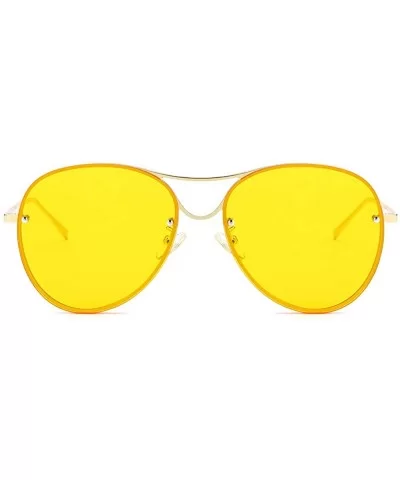 Oversized Sunglasses for Women UV400 Outdoor Sun Protection Mirroed Glasses-- Yellow - CD18QSTULT0 $10.50 Oversized