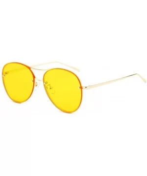 Oversized Sunglasses for Women UV400 Outdoor Sun Protection Mirroed Glasses-- Yellow - CD18QSTULT0 $10.50 Oversized