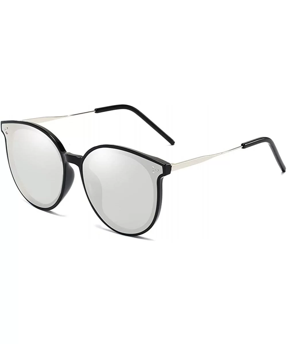 Unisex Sunglasses Retro Grey Drive Holiday Oval Non-Polarized UV400 - Silver - CD18R8342SM $7.39 Oval