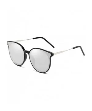 Unisex Sunglasses Retro Grey Drive Holiday Oval Non-Polarized UV400 - Silver - CD18R8342SM $7.39 Oval