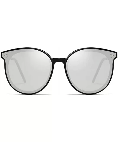 Unisex Sunglasses Retro Grey Drive Holiday Oval Non-Polarized UV400 - Silver - CD18R8342SM $7.39 Oval