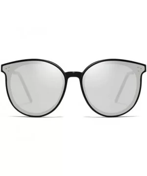 Unisex Sunglasses Retro Grey Drive Holiday Oval Non-Polarized UV400 - Silver - CD18R8342SM $7.39 Oval