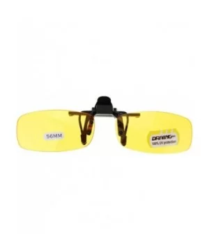 Unisex Retro 29mm x 56mm Clip On Night Driving Yellow Lens Sunglasses Black - C011TOO70CB $5.15 Oval