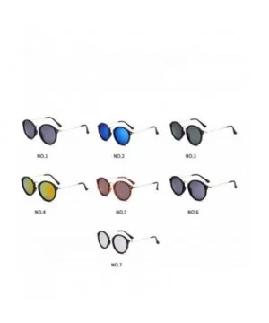 2018 New Arrival Round Sunglasses Retro Men Women Brand Designer Vintage Coating Mirrored Oculos De Sol UV400 - C31985955IG $...