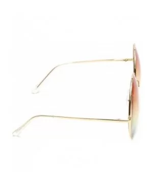 Huge Super Oversized Large Sunglasses Round Circle Gold Metal Color Lens - Peach & Gray - CC18EY9TE0O $7.88 Oversized