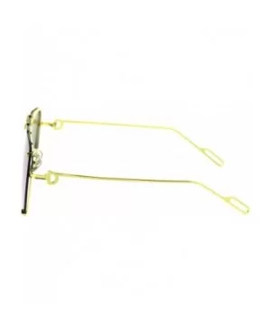 Mens Luxury Flat Top Mobster Shield Rimless Racer Metal Rim Sunglasses - Gold Yellow Mirror - C818SA4TM38 $10.47 Rimless