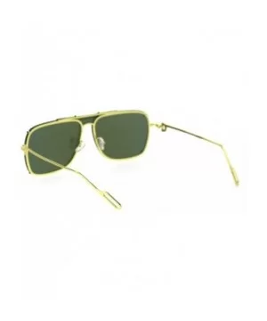 Mens Luxury Flat Top Mobster Shield Rimless Racer Metal Rim Sunglasses - Gold Yellow Mirror - C818SA4TM38 $10.47 Rimless