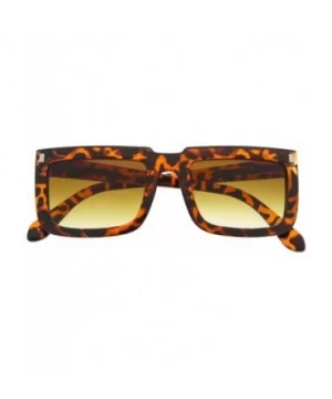 Women's Designer Inspired Flat Top Square Rectangle Sunglasses Arrow Euro - Tortoise - CM11JWP7NV5 $8.45 Square