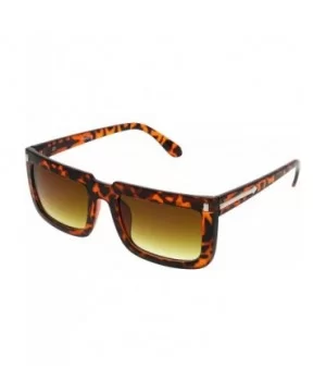 Women's Designer Inspired Flat Top Square Rectangle Sunglasses Arrow Euro - Tortoise - CM11JWP7NV5 $8.45 Square