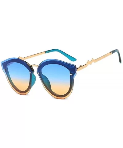 Women's Fashion Sunglasses- Cat Eyes Sunglasses Pilots Frameless Gradient Sunglasses - B - C018RORS5ML $33.20 Aviator