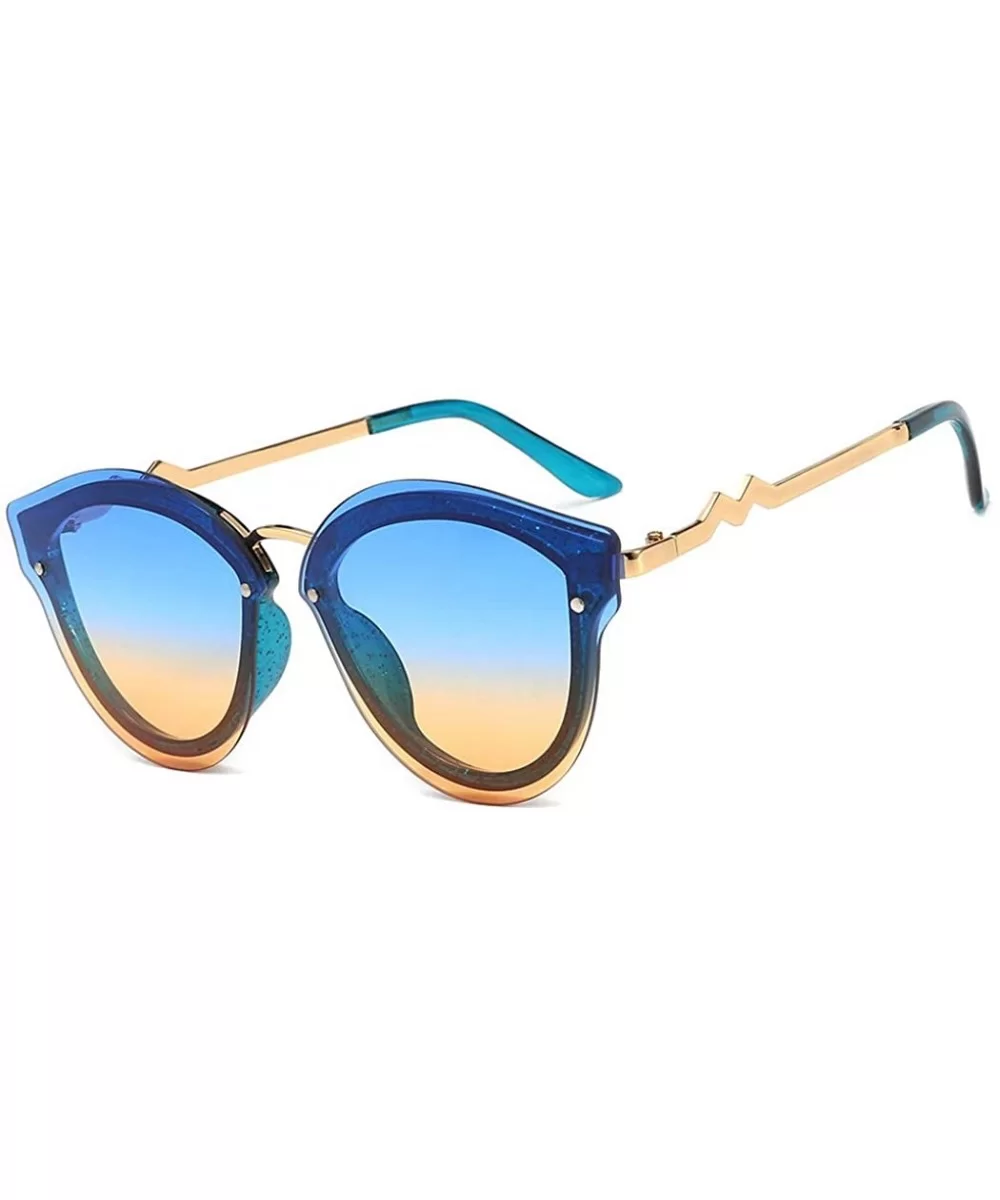 Women's Fashion Sunglasses- Cat Eyes Sunglasses Pilots Frameless Gradient Sunglasses - B - C018RORS5ML $33.20 Aviator