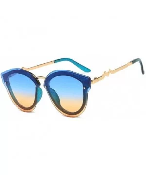 Women's Fashion Sunglasses- Cat Eyes Sunglasses Pilots Frameless Gradient Sunglasses - B - C018RORS5ML $33.20 Aviator