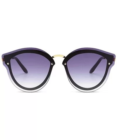 Women's Fashion Sunglasses- Cat Eyes Sunglasses Pilots Frameless Gradient Sunglasses - B - C018RORS5ML $33.20 Aviator