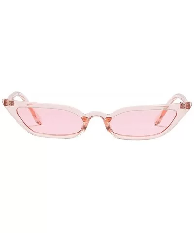 Retro Vintage Narrow Cat Eye Sunglasses Clout Goggles Small Frame UV400 for women - Pink - C5195AUSMWE $4.19 Goggle