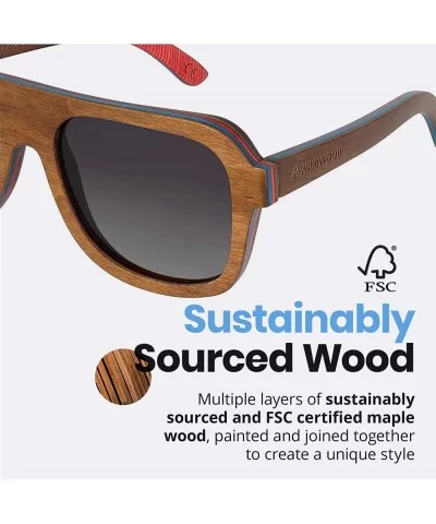 Wildwood Maple Wood Aviator Polarized Sunglasses for Men and Women - C818G3N8DYR $38.10 Aviator