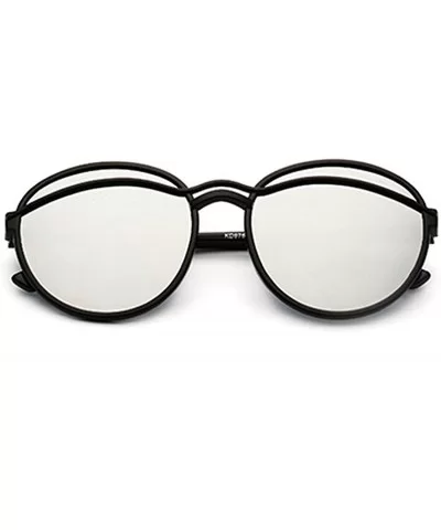 Classic style Round Sunglasses for Men or Women Plate Resin UV 400 Protection Sunglasses - White - CD18T2TGKUS $12.95 Oval