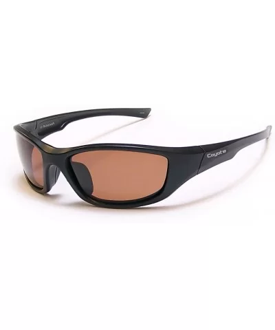 P-19 Sportsman's P-Series Polarized Sport Sunglasses - Black/Brown - CU114DN89B9 $23.20 Wrap