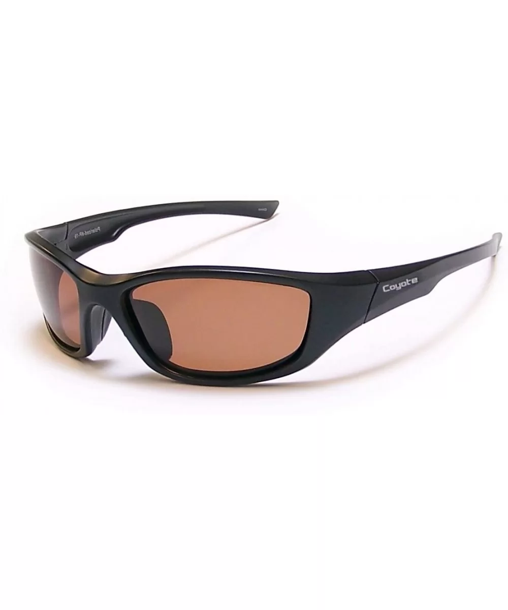 P-19 Sportsman's P-Series Polarized Sport Sunglasses - Black/Brown - CU114DN89B9 $23.20 Wrap