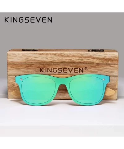 Genuine polarized sunglasses handmade square men fashion Full Lens UV400 Bamboo - Green - CH18ZYC8886 $21.56 Square