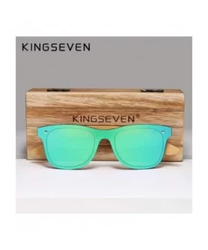 Genuine polarized sunglasses handmade square men fashion Full Lens UV400 Bamboo - Green - CH18ZYC8886 $21.56 Square