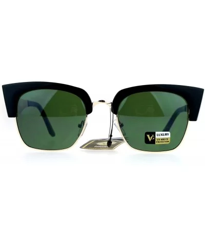 VG Sunglasses Womens Fashion Square Cateye Retro Shades UV 400 - Black (Dark Green) - CS12O1X7NHU $7.17 Square