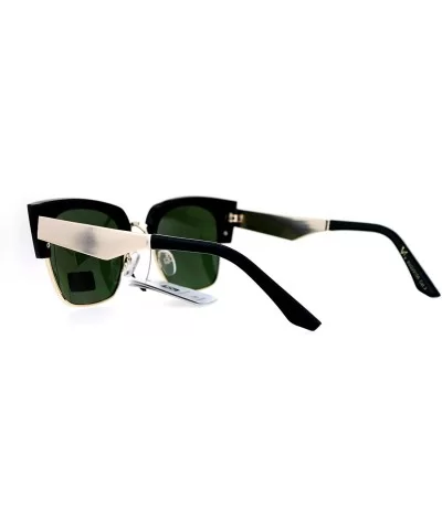 VG Sunglasses Womens Fashion Square Cateye Retro Shades UV 400 - Black (Dark Green) - CS12O1X7NHU $7.17 Square