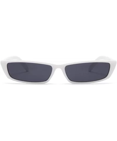 Rectangle Small Frame Sunglasses Fashion Designer Square Shades for women - White Frame - CK194WAQLDQ $8.50 Round