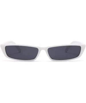 Rectangle Small Frame Sunglasses Fashion Designer Square Shades for women - White Frame - CK194WAQLDQ $8.50 Round