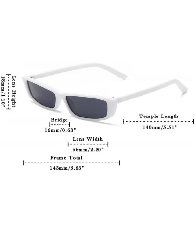 Rectangle Small Frame Sunglasses Fashion Designer Square Shades for women - White Frame - CK194WAQLDQ $8.50 Round