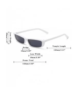 Rectangle Small Frame Sunglasses Fashion Designer Square Shades for women - White Frame - CK194WAQLDQ $8.50 Round