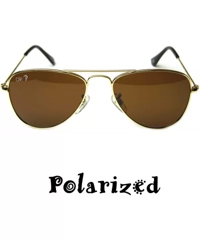 Top Flyer - Kid's First Sunglasses for Ages 4-7 Years - Gold - CY18HE7L87G $6.41 Aviator