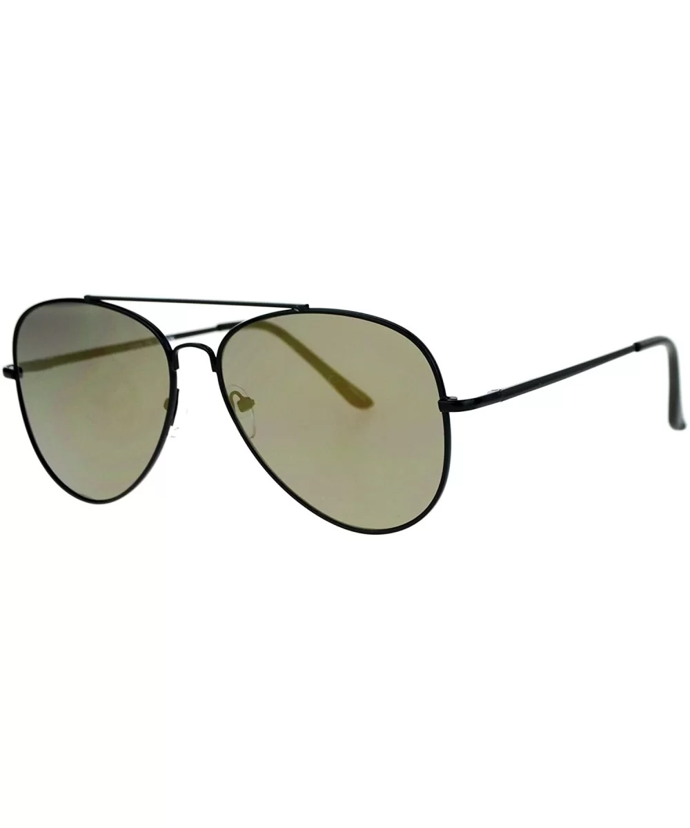 Mirror Lens Metal Rim Officer Style Pilots Sunglasses - Gold Mirror - C612N8P7EQ2 $7.24 Sport