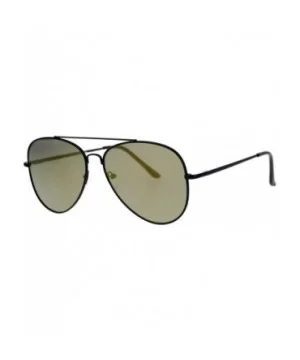 Mirror Lens Metal Rim Officer Style Pilots Sunglasses - Gold Mirror - C612N8P7EQ2 $7.24 Sport