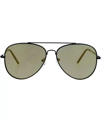 Mirror Lens Metal Rim Officer Style Pilots Sunglasses - Gold Mirror - C612N8P7EQ2 $7.24 Sport