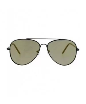 Mirror Lens Metal Rim Officer Style Pilots Sunglasses - Gold Mirror - C612N8P7EQ2 $7.24 Sport