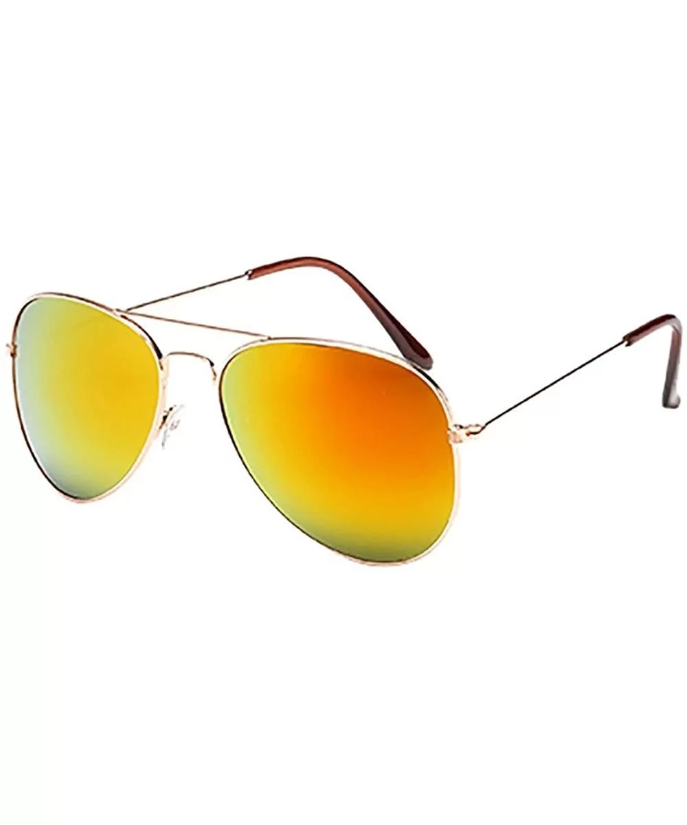 Mirrored Aviator Sunglasses for Men Women Unisex Oversized Trendy Designer UV400 Sun Glasses - J - CM195IG858O $5.14 Oversized