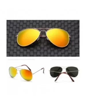 Mirrored Aviator Sunglasses for Men Women Unisex Oversized Trendy Designer UV400 Sun Glasses - J - CM195IG858O $5.14 Oversized