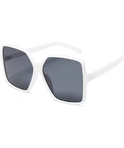 Oversized Sunglasses Transparent Gradient - White Gray - CA198XW32WE $7.41 Oversized