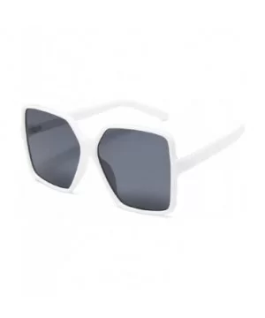 Oversized Sunglasses Transparent Gradient - White Gray - CA198XW32WE $7.41 Oversized