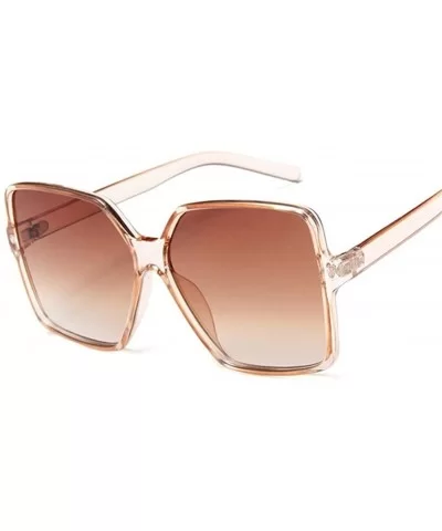 Oversized Sunglasses Transparent Gradient - White Gray - CA198XW32WE $7.41 Oversized