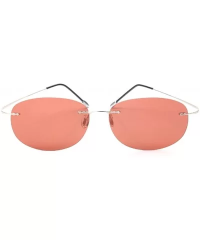 Titanium Rimless fishing Sunglasses Glasses For Men Women - Gold - CM180Z5K6T5 $13.90 Rimless