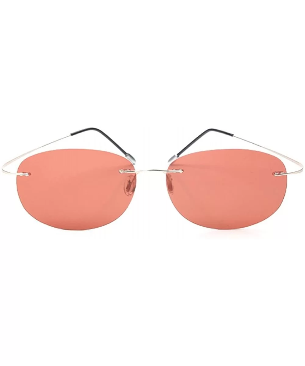 Titanium Rimless fishing Sunglasses Glasses For Men Women - Gold - CM180Z5K6T5 $13.90 Rimless