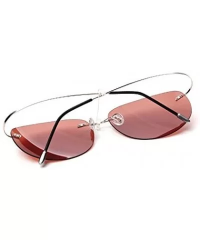 Titanium Rimless fishing Sunglasses Glasses For Men Women - Gold - CM180Z5K6T5 $13.90 Rimless