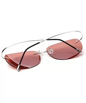 Titanium Rimless fishing Sunglasses Glasses For Men Women - Gold - CM180Z5K6T5 $13.90 Rimless