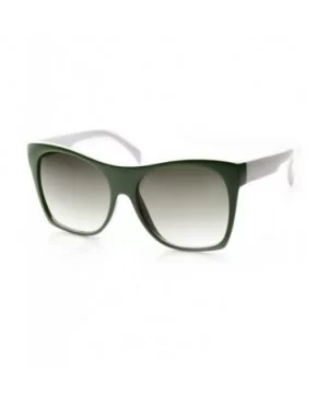 Womens Oversized High Temple Square Frame Cat Eye Sunglasses - Green-grey Gradient - CI11YEJ8DS1 $5.63 Cat Eye