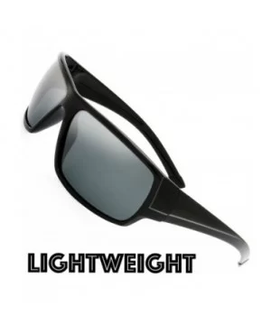 Rectangle Lightweight Polarized Sunglasses for Men Women - S105-shiny Black - CD18EYGO6DZ $12.44 Sport