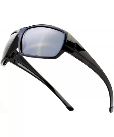 Rectangle Lightweight Polarized Sunglasses for Men Women - S105-shiny Black - CD18EYGO6DZ $12.44 Sport