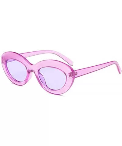 Sunglasses Oval Sunglasses Men and women Fashion Retro Sunglasses - Purple - C418LK4N67W $5.42 Sport